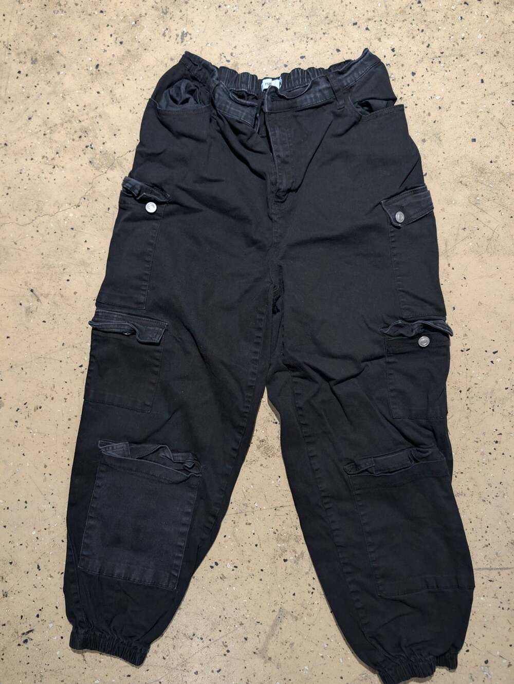 Rue21 Cargo Pants Size 14 Black Multi-Pocket Jogger Utility